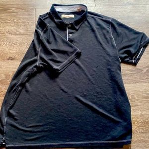 Black half button dress shirt